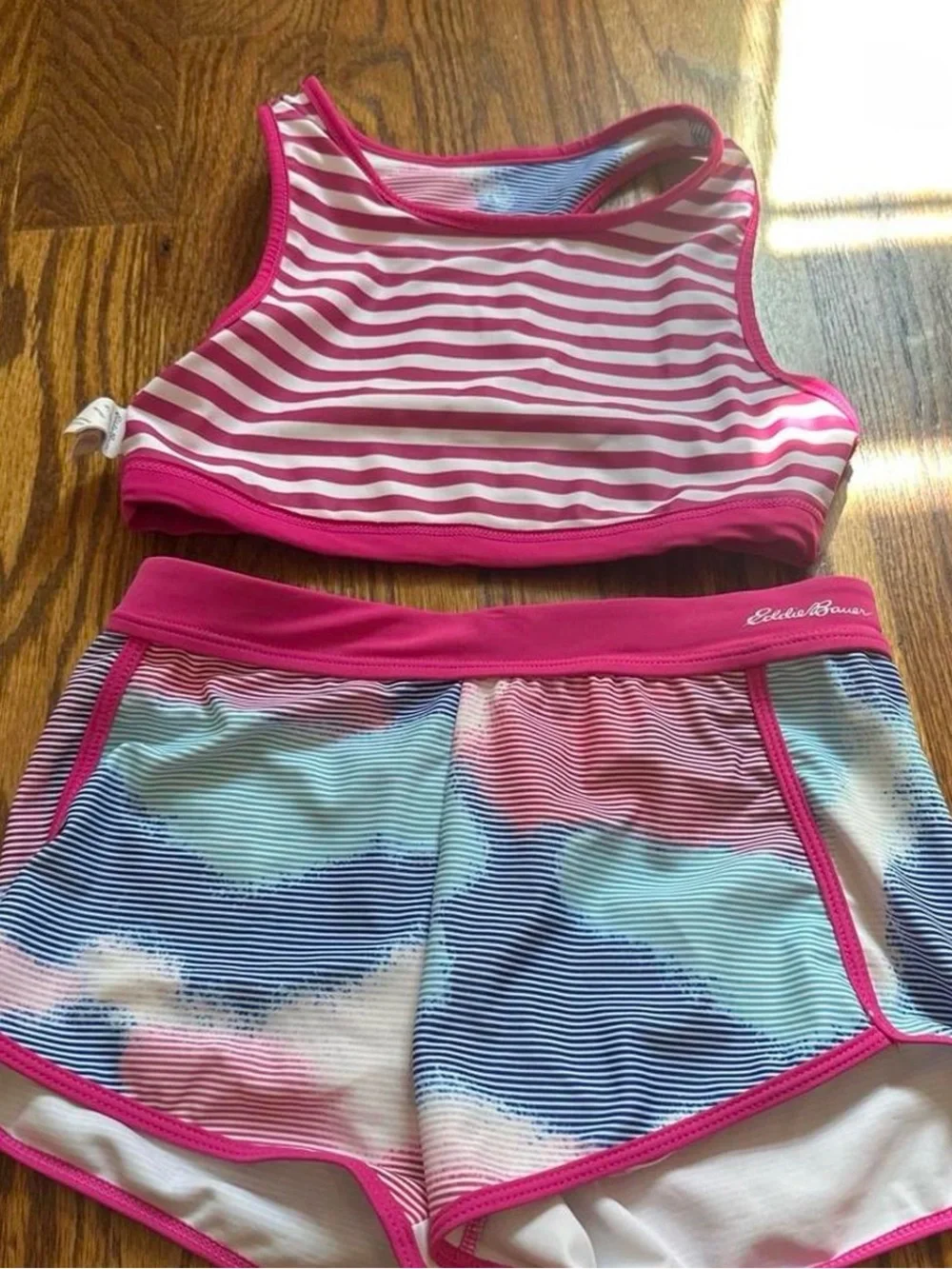 Eddie Bauer Pink Multi-Color Girls' Swim Bikini Set